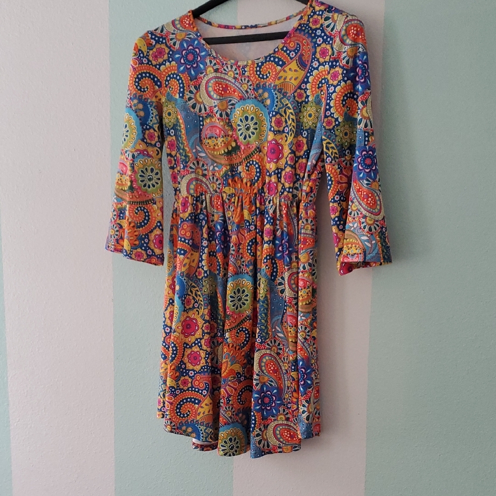 Colorful Paisley Midi Dress‎